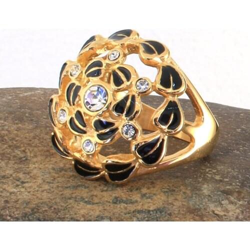 Stainless Steel Jewelry Gold Color Rings Wholesale For Women Fashion Gift Newest RBJHCBBF