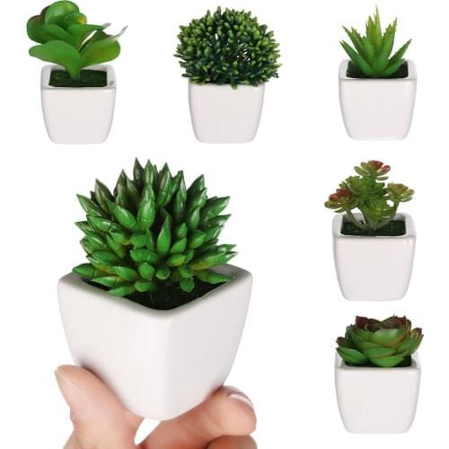 Artificial Mini Plants Succulents Fake Flowers Bonsai Lotus Floral Craft Vivid Office Table Indoor Plants Home Decor
