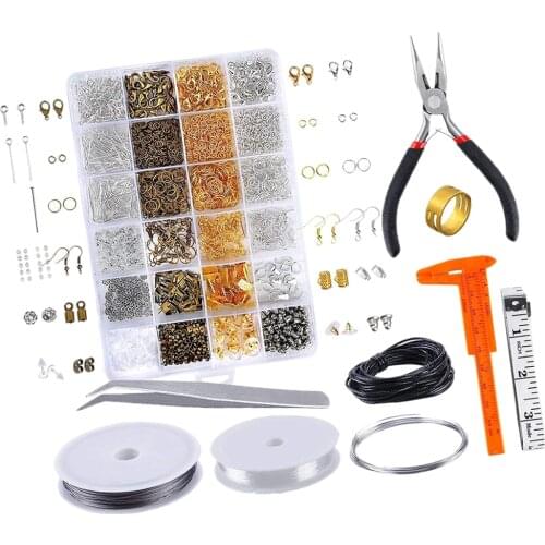 1 Box 24 Grids Jewelry Repair Tool with Accessories Pliers Jewellery Findings Beading Wires