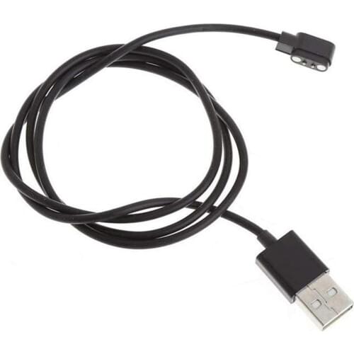 1PC Magnetic Charging Cable For Smart Watch Cables with Magnetic For 2 Pins Distances 2.84mm Black Power Charger Wire