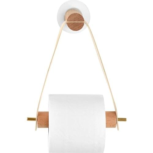 Toilet Paper Holder No Drilling Wood Vintage Toilet Roll Holder Wood for Toilet Bathroom Wall Mount Roll Holder Bathroom Decorat