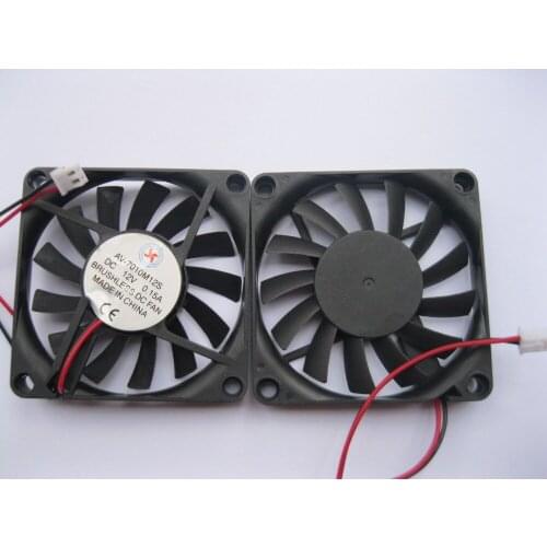 10 pcs Brushless DC Cooling Fan 13 Blade 12V 7010s 70x70x10mm 2 Wires Black