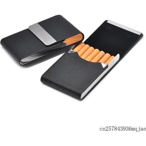10pcs Pocket Leather Tobacco Cigarette Hard Case Box Holder Flip Top Storage Case