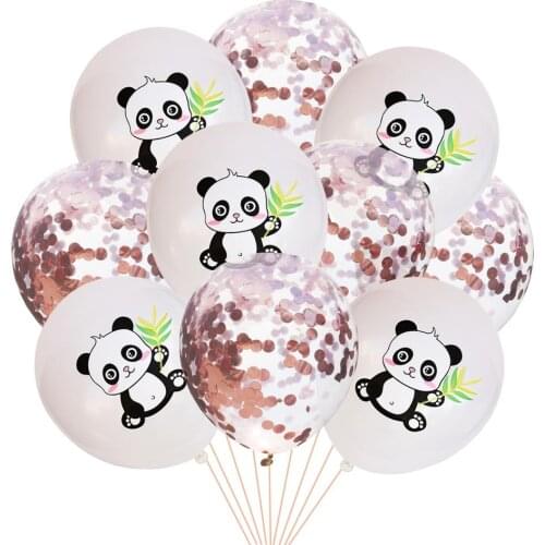 10PCS Balloon Accessories 12 Inch Cute Panda Printing Balloon Animal Latex Balloon Childrens Day Birthday Party Decoration