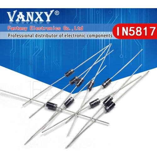 100PCS IN5817 DO-41 1A 20V SCHOTTKY DIODE 1N5817