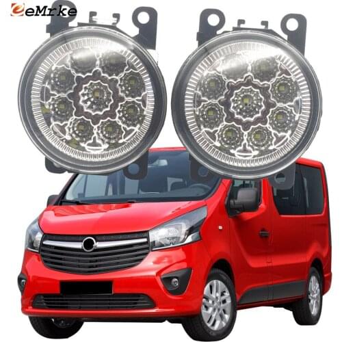 2PCS 9-Pieces LED Fog Light Lamp for Opel Vauxhall Vivaro B 2015 2016 2017 2018 2019 Fog Lights H11 12V DRL Car Styling