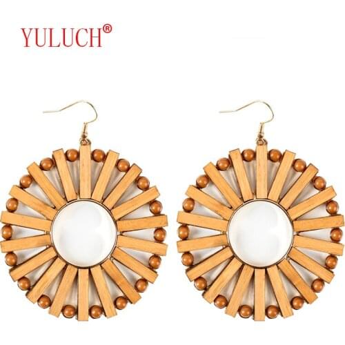 2018 Original Chinese handmade design retro popular women jewelry zinc alloy inlaid bamboo hollow earrings gift