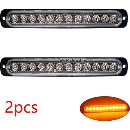 2x Emergency Beacon Warning Flash Strobe Bar Light Strobe Light indicator LampTruck Hazard Beacon 12LED 12-24V Car Trailer Truck