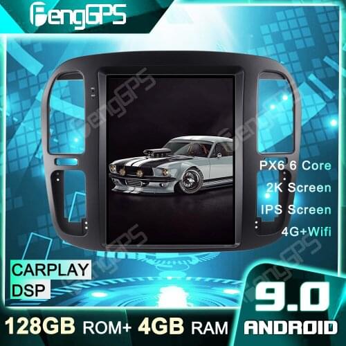 4+128G Car CD DVD Player GPS Navigation For Toyota Land Cruiser LC100 Tesla Style Android Radio Car Stereo Multimedia Headunit