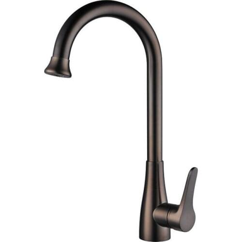 Antique Full Copper Kitchen Faucet Hot and Cold Water Faucet Deck Mount Side Down Solid Brass Mixer