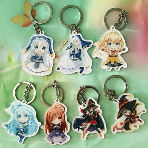 1pcs Anime Keychain kono subarashii sekai ni shukufuku wo Keychains Akua konosuba Keyring Gift llavero Pendant Cute Keychain