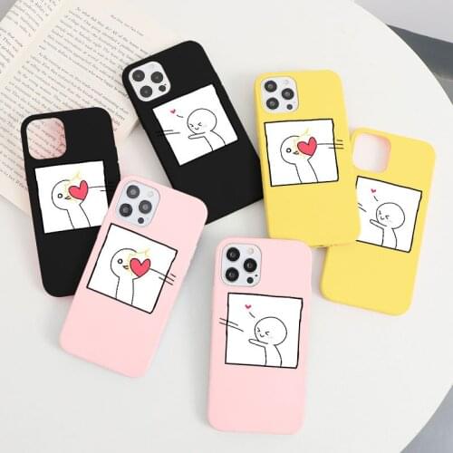Funny Couples Cartoon Cute Case For iPhone 11 12 Mini 11Pro Max X XS XR Xs Max TPU Cover For iPhone 6 6s 7 8 Plus 5 SE 2020 Case