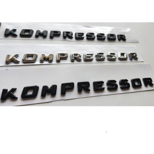 Chrome Black Letters KOMPRESSOR Badges Emblems Emblem Badge Sticker for Mercedes Benz AMG W204 W205 W211 W166 W221 W212 W213 222