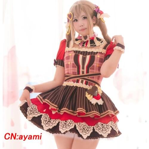 Cosplay Costume Anime Bang Dream! Ichigaya Arisa Dustabata Happy Valentine Dresses Christmas Halloween Free shipping CG453