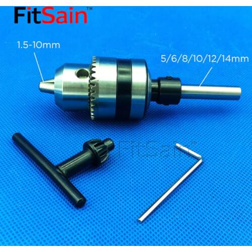 FitSain--B12 1.5-10mm mini drill chuck shaft diameter 5mm,8mm,10mm,12mm,14mm Connect Rod Power Tools Accessories drill press