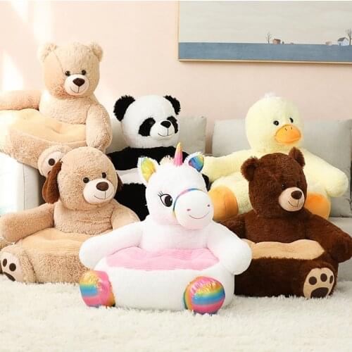 Soft Stuffed Baby Seat Plush Toy Bear Unicorn Dog Infant Back Support Learning Seat Kid Gift