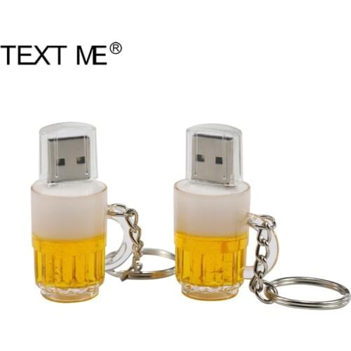 TEXT ME cool Beer mug style usb2.0 4GB 8GB 16GB pen drive USB Flash Drive creative 32GB Pendrive