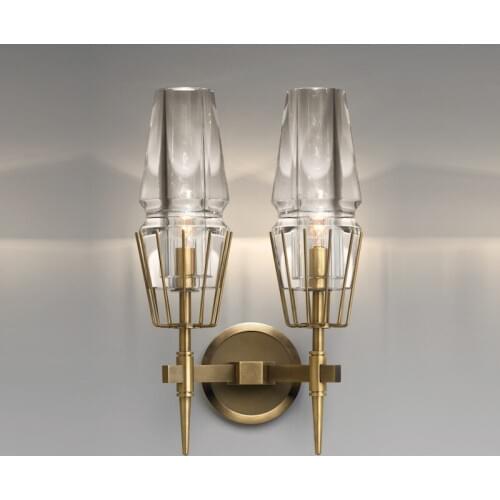 Nordic Clear Glass Parlor Led Wall Lamp Living room Bedroom Wall Sconce Dining Room Wall Light Home Lighting E14 Bulb 110-240V