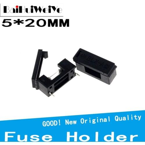 50PCS/lot BLX-A type 5*20mm with cover fuse seat fuse pipe Fuse holder 5x20 fuse seat