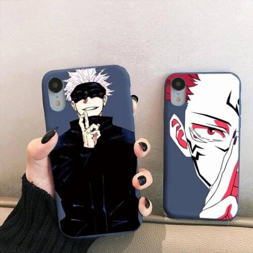 Hot Serial Anime Jujutsu Kaisen Gojo Satoru Phone Case For Iphone 6 6s 7 8 Plus XR X XS XSmax 11 12 Pro Mini Max Candy Purple