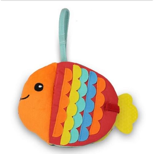 Animals Fish Soft Cloth Fun Book Baby Intelligence Development BB Sounds Learn Picture Cognize Quiet Book Rattle Toy B0920