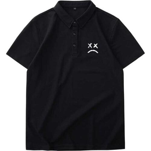 Summer Polo Shirts Men Sad Boy Social Business Tops Tees Casual Short Sleeve Polo Shirt Breathable Soft Man Clothes Dropshipping