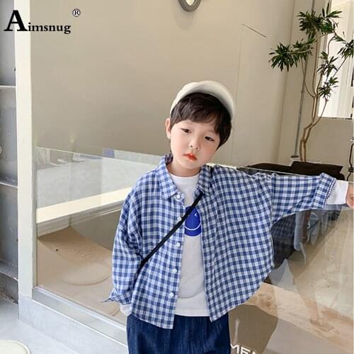 Boys Plaid Shirt Blouse Children Long Sleeve Autumn Shirt blusas Kids Clothing 2021 Single Breasted Fashion Tops Streetwear