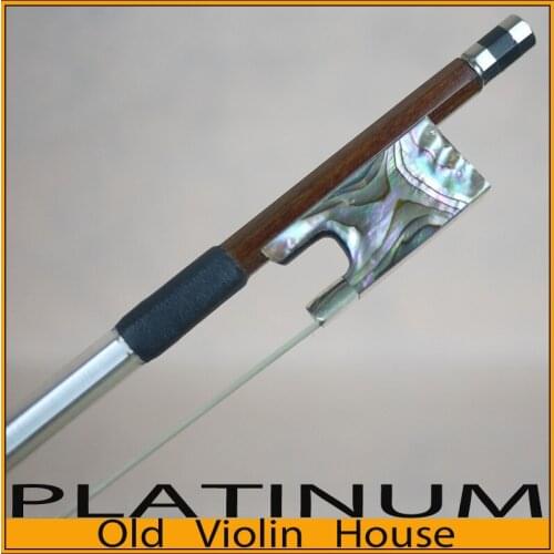 Silver Pernambuco Violin Bow with Abalone Shell Frog (4/4) ,Free shipping! Good balance of strength and flexibility
