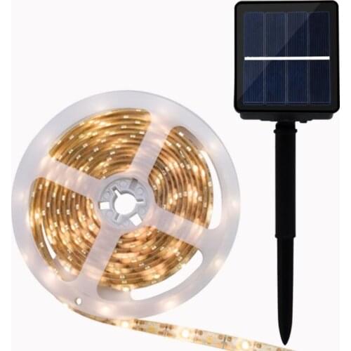 2/3/4/5M Solar Power LED Strip Light Waterproof Outdoor RGB Flexible Lighting LED Strip Ribbon Tape Backlight Home Garden Decor