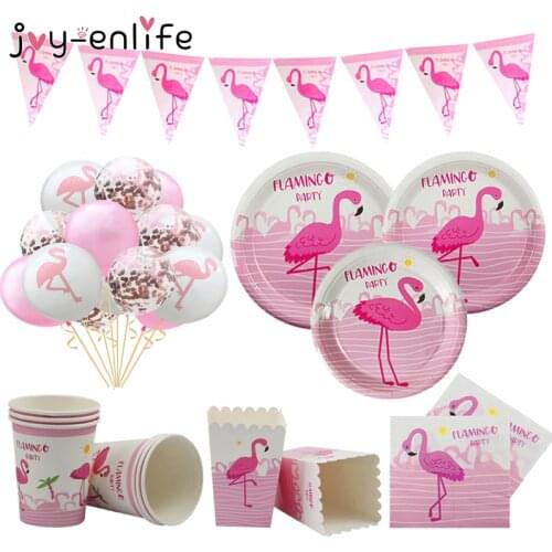 Flamingo Party Decoration Tropical Hawaiian Luau Party Supplies Balloon Paper Plate Cup Summer Wedding Birthday Party decorative