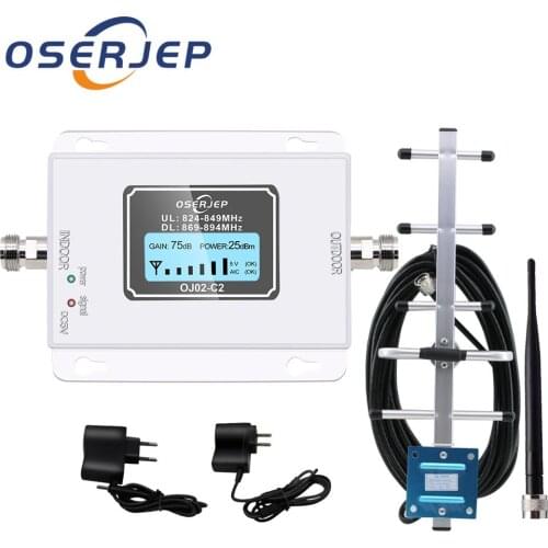 850M Hz signal amplifier + Yagi outdoor antenna / rubber indoor antenna with 10M cable