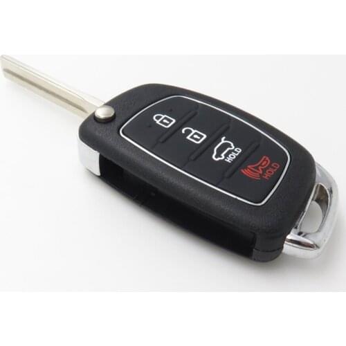 Xinyuexin Flip Remote Car Key Shell FOB Case For Hyundai HB20 Santa FE IX35 IX45 Accent I40 4 Buttons Replacement Case FOB Shell