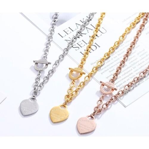 Exquisite Forever Love Heart Pendant Necklace Luxury Brand Necklace for women Gold Silver Color Wedding Jewelry Christmas Gift
