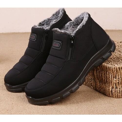 Winter New Thick Couple Snow Boots Plus Velvet Warm Side Zipper Outdoor Casual Short Boots Cold Resistance Men Cotton Shoeshh5