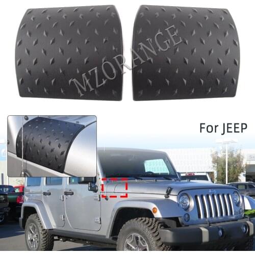 2pcs Car Cowl Body Armor Outer Engine Hood Cowling Cover for Jeep Wrangler JK Rubicon Sahara 2007-18 Black ABS Auto Accessories