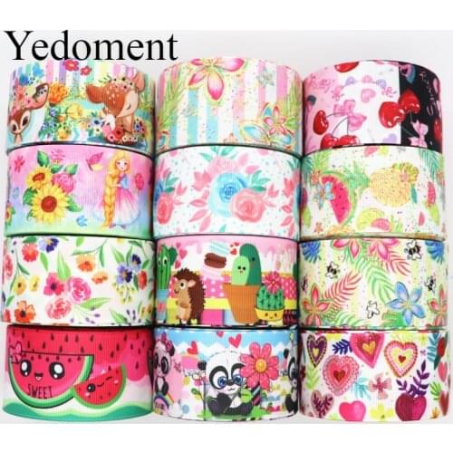 10 Yards 1.5'' 38MM Flowers And Animals Printed Grosgrain Ribbons For Hair Bows DIY Handmade Materials Y19081602