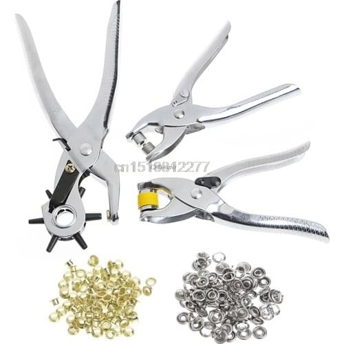 128Pcs/Set Leather Hole Punch Repair Tool Eyelets Grommets + Pliers Kit M15 dropshipping