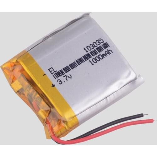 3.7V 1000mAh Rechargeable li-Polymer Li-ion Battery For GPS PSP MP3 SPeaker DIY PAD Power LED Bluetooth Pen car dvr 103035