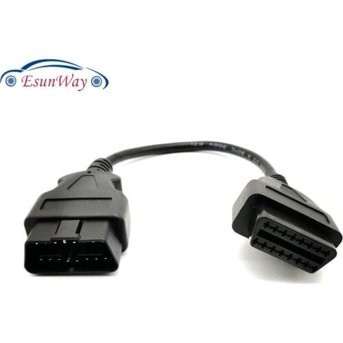 5PCS/LOT! OBD2 16Pin Male to Female Extension Cable Transfer Connector 30cm OBD II Cable OBD 2 Adapter Diagnostic Connector
