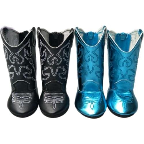 7.5cm Doll Cowgirl Boots for 43cm Baby Doll Shoes Sneackers Fit for 18 Inch Doll Boots Toy Mini Shoes