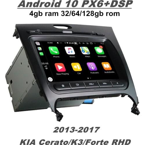 CarPlay PX6 Android 10 Car DVD Player for KIA Cerato K3 Forte 2013-2017 RHD GPS Navigation DSP Stereo Radio WIFI Bluetooth 5.0