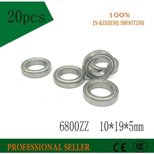 Free Shipping 20PCS 10*19*5mm 61800 6800ZZ 10x19x5 mm Deep groove ball thin bearings 6800Z 6800 zz 61800ZZ