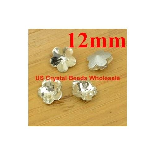 Free shipping! Wholesale 12mm 100pcs/lot 4744 flower fancy stone crystal clear colour F2004