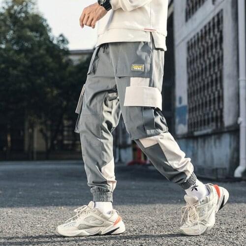 Cotton Streetwear Hip Hop Cargo Pants 2021 Autumn Mens Baggy Pockets Joggers Pants Men Japanese Style Black Harem Pants