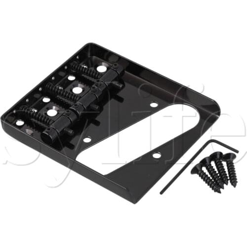 Black Vintage 3 Saddle Bridge For Electric Guitar