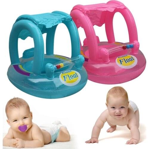 Baby Swimming Seat Chair Float Swimming Ring Awning Eco-Friendly PVC Sunshade Baby Seat Sunshade Anti-rollover Children Gift