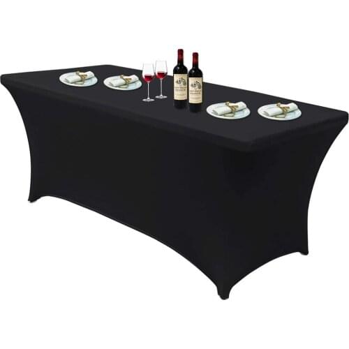 Stretchable Spandex Table Cover Tight for 6Ft 8ft Table Universal Fitted Stretch Tablecloth for Party Banquet Wedding Events