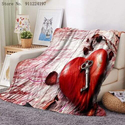 3D Love Printing Flannel Fleece Blanket On Sofa Travel Blanket Soft For Kids Adults Bedding Chocolate Quilt Blanket Home Decor