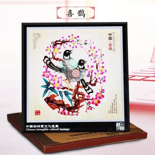 Chinese style traditional paper-cut ornaments color paper-cut photo frames Chinese intangible cultural heritage ornaments