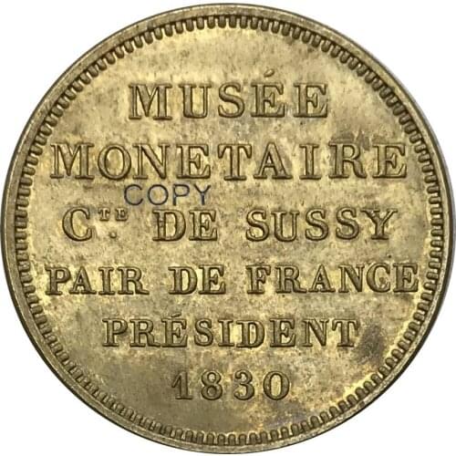 France 1830 Louis Philippe I Gold Coin Essai 20 Frafes Brass Metal Copy Coins